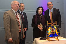 Dr. Thomas A. Seidel, Alexander von Witzleben and Dr. Michael J. Inacker (from left to right) with Ulla Unseld-Berkéwicz, awardee of the Luther Rose for Social Responsibility and Entrepreneurial Courage 2015