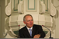 Dr. Wolfgang Schäuble gives the keynote speech at the award ceremony for the LutherRose